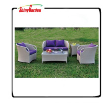 muebles de jardín de los sofás de lujo del ratán, muebles de jardín de mimbre de la imitación, sistema de sofá de la rota de aluminio 4pcs